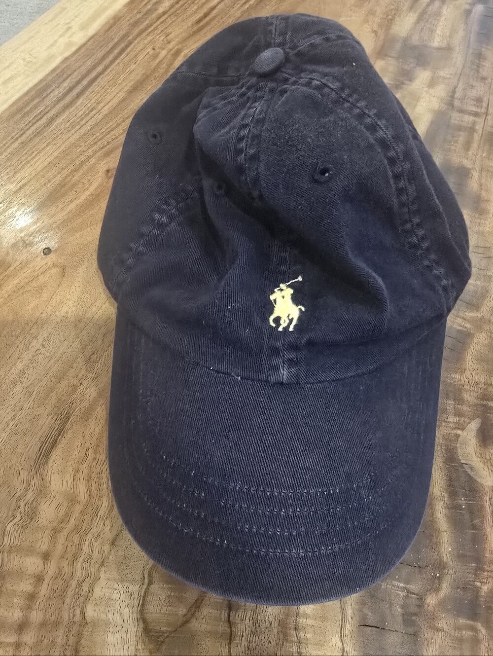 Polo by Ralph Lauren Navy Cap with Yellow Logo Trim - Unisex - Picture 7 of 7